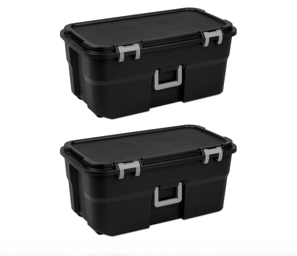 2-Pack 22Gal Wheeled Black Storage W66454