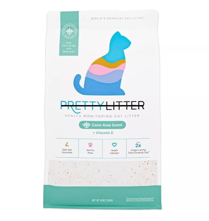 Cat Litter, Calm Aloe Scent with Vitamin E, Non-Clumping, Low Dust, 8 lbs E629345