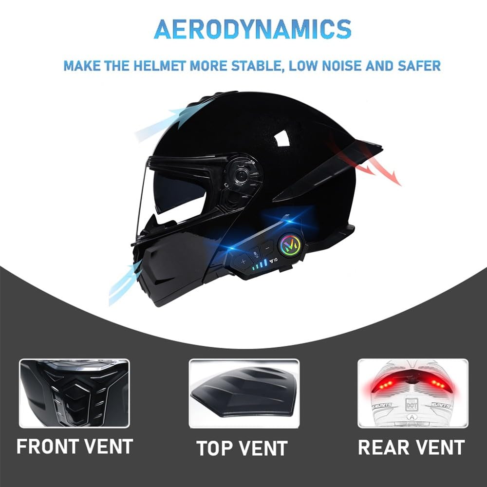 DOT Approved Flip Up Full Face Dual Visor Modular Motorcycle Helmet P903149