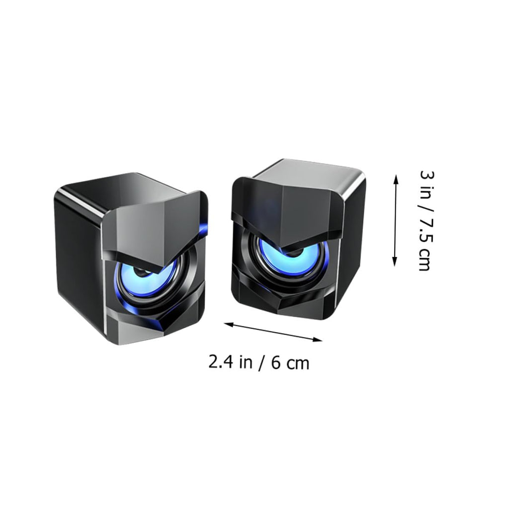 2 Pack USB Powered Black Computer Speakers O176