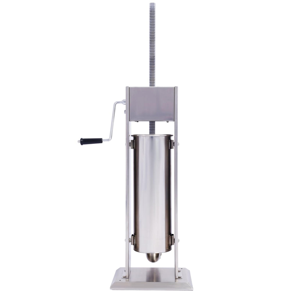 Stainless Steel Vertical Sausage Stuffer 15LB/7L with 4 Stuffing Tubes Q404