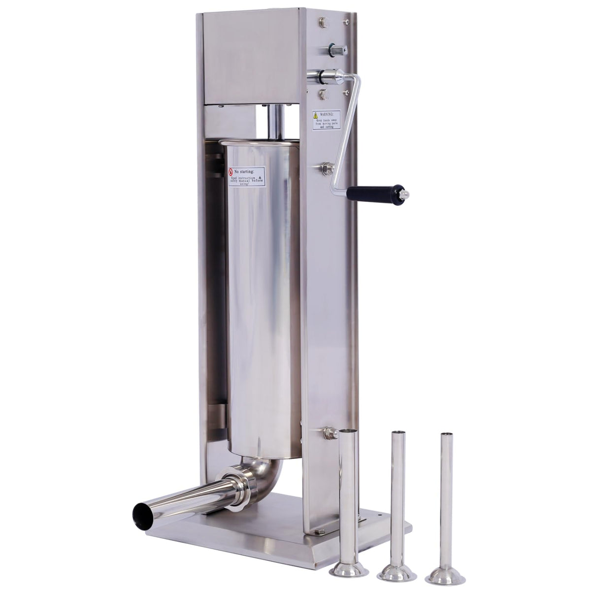Stainless Steel Vertical Sausage Stuffer 15LB/7L with 4 Stuffing Tubes Q404