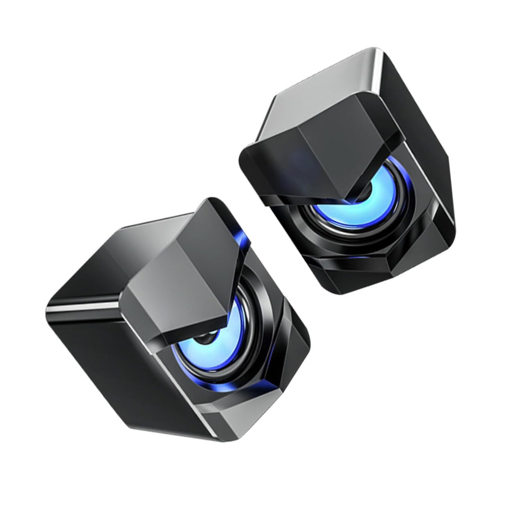 2 Pack USB Powered Black Computer Speakers O176