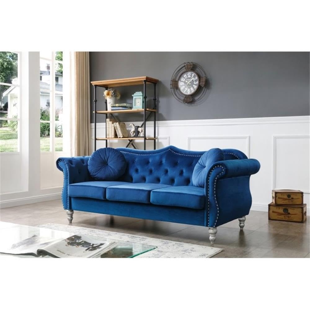 Navy Blue Velvet Sofa R15448