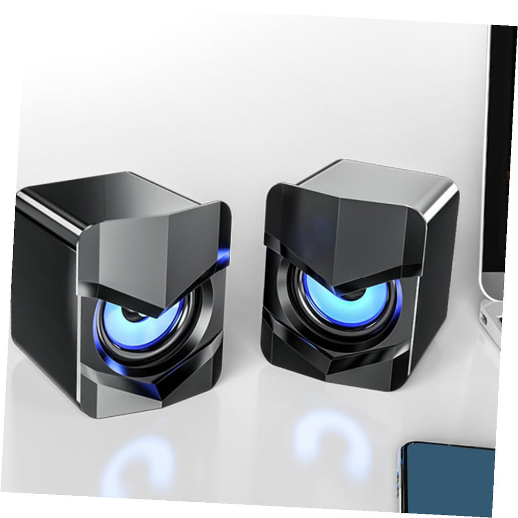 2 Pack USB Powered Black Computer Speakers O176