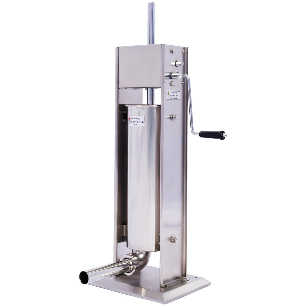 Stainless Steel Vertical Sausage Stuffer 15LB/7L with 4 Stuffing Tubes Q404