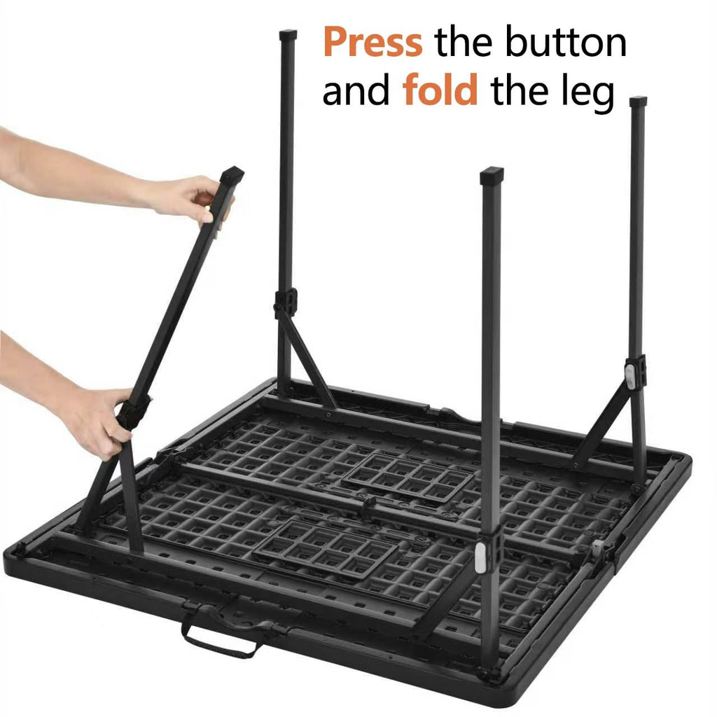 34 inch Black Portable Folding Dining Table Y532
