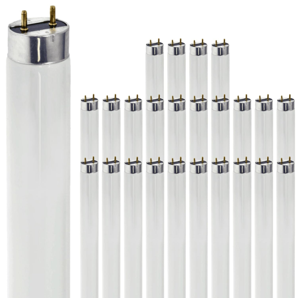 24 Inch T8 Fluorescent Tube Light Bulb 17W 5000K Bright White G13 Bi-Pin Base Pack of 25 R196