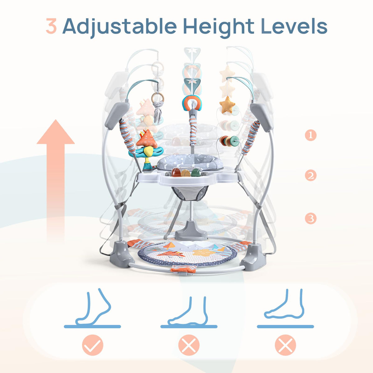 Baby Activity Center with Music, 3 Heights P41519