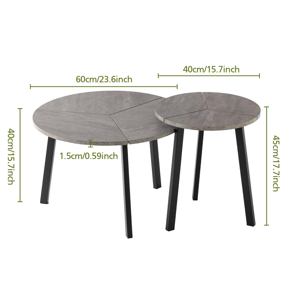 Small Round Nesting Coffee Table Set of 2 J57567
