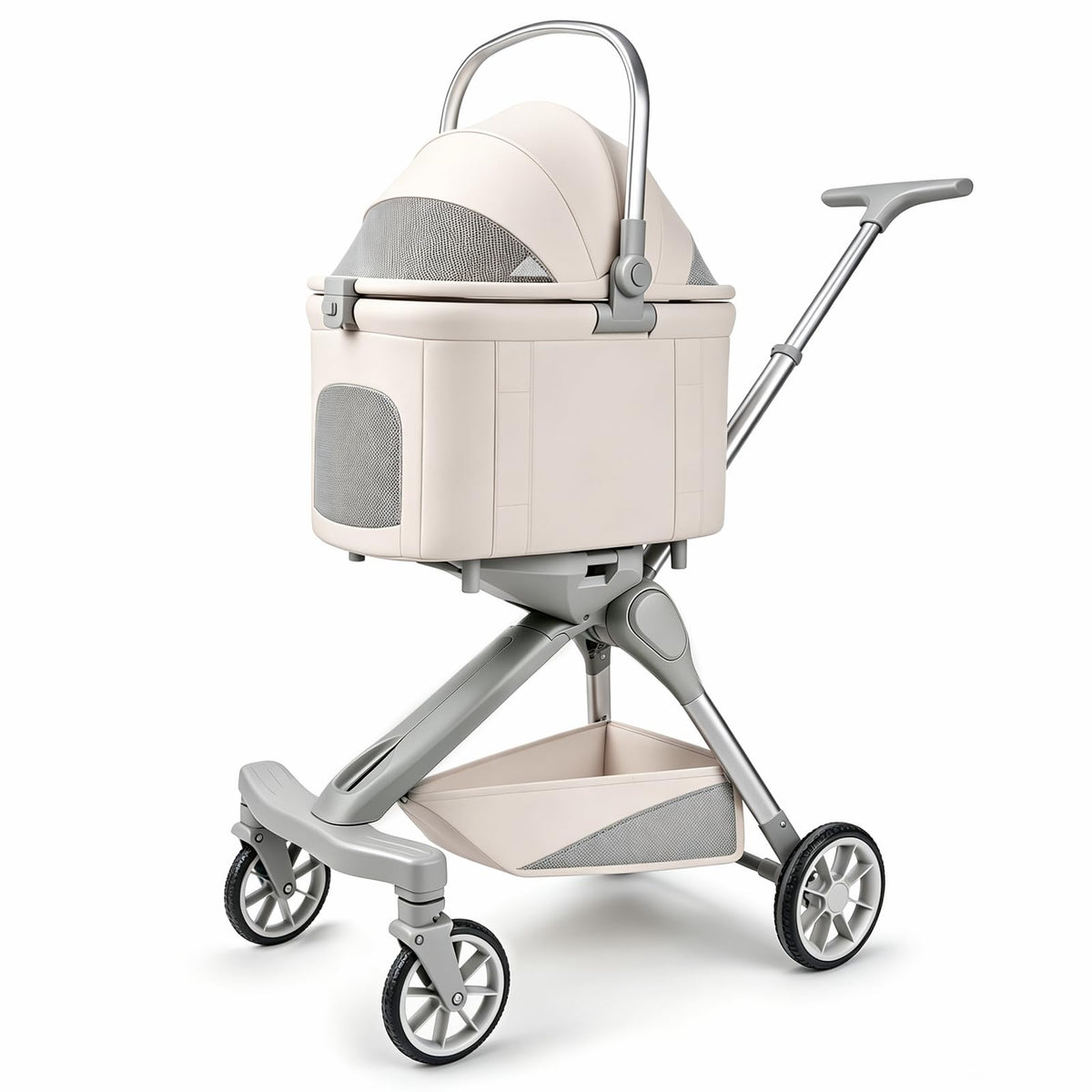 Khaki Dog Stroller with Detachable Carrier Y900677