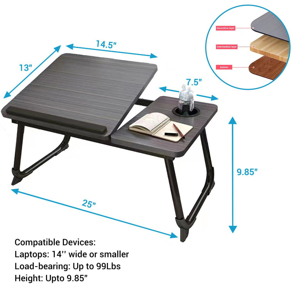 White Laptop Desk with Cup Holder Y632211