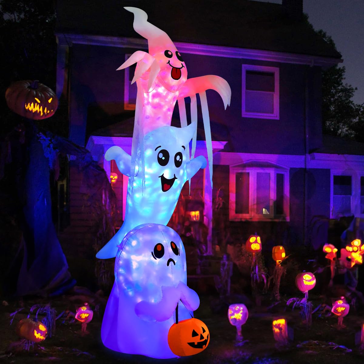9.8 FT Halloween Inflatable Ghost Outdoor Decoration with Built-in LEDs W52068
