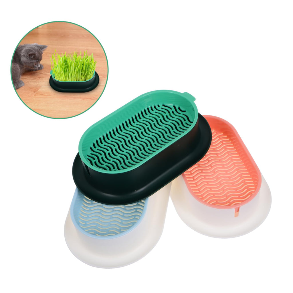 3 Pack Plastic Cat Grass Planter Boxes P45235