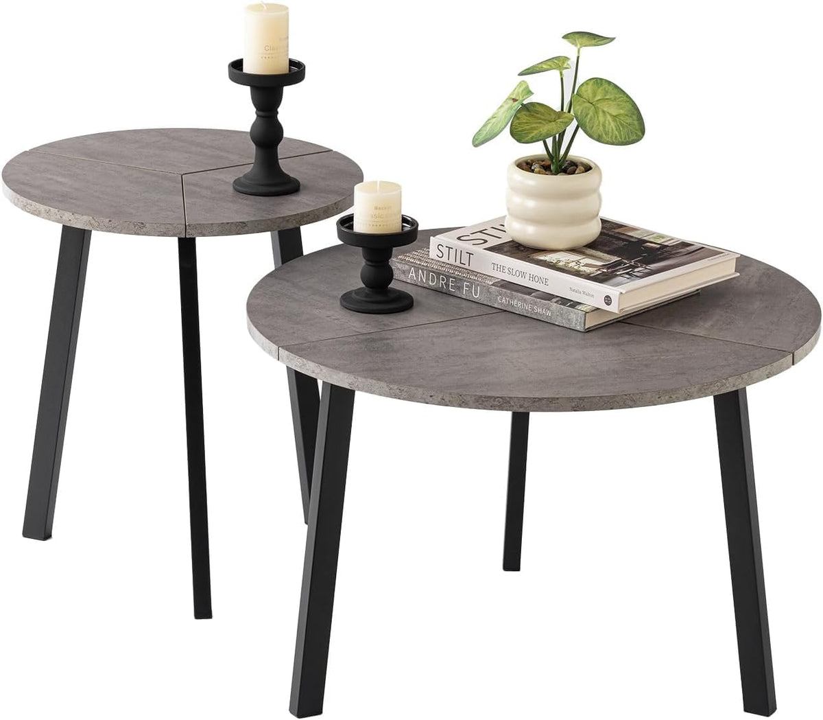Small Round Nesting Coffee Table Set of 2 J57567