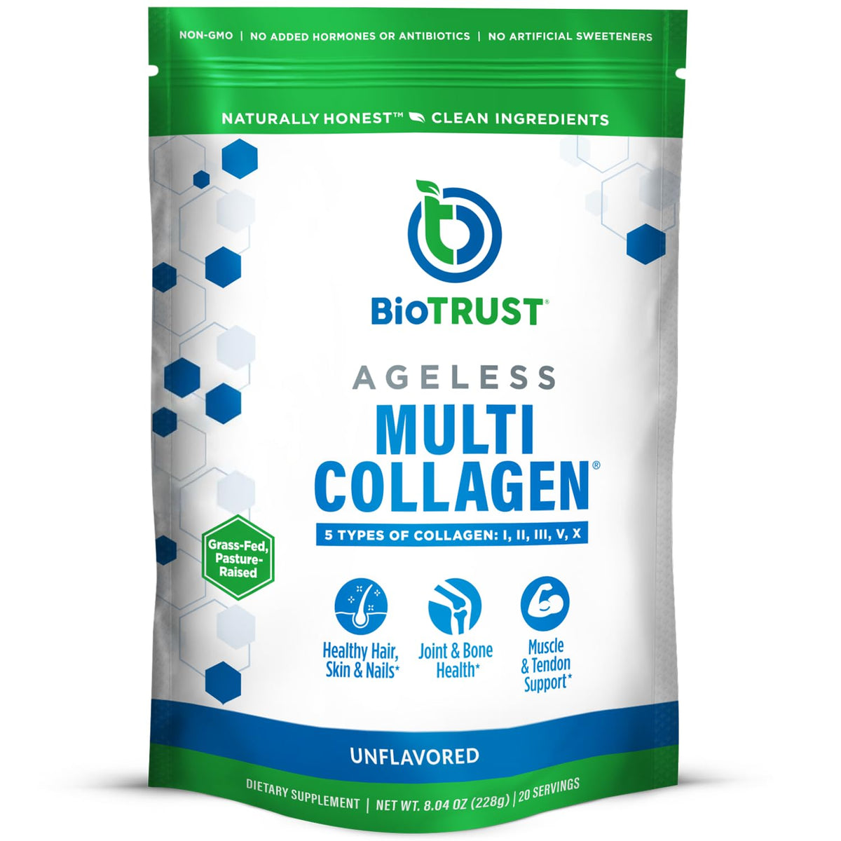 Unflavored Hydrolyzed Grass Fed Collagen Peptides Powder M284