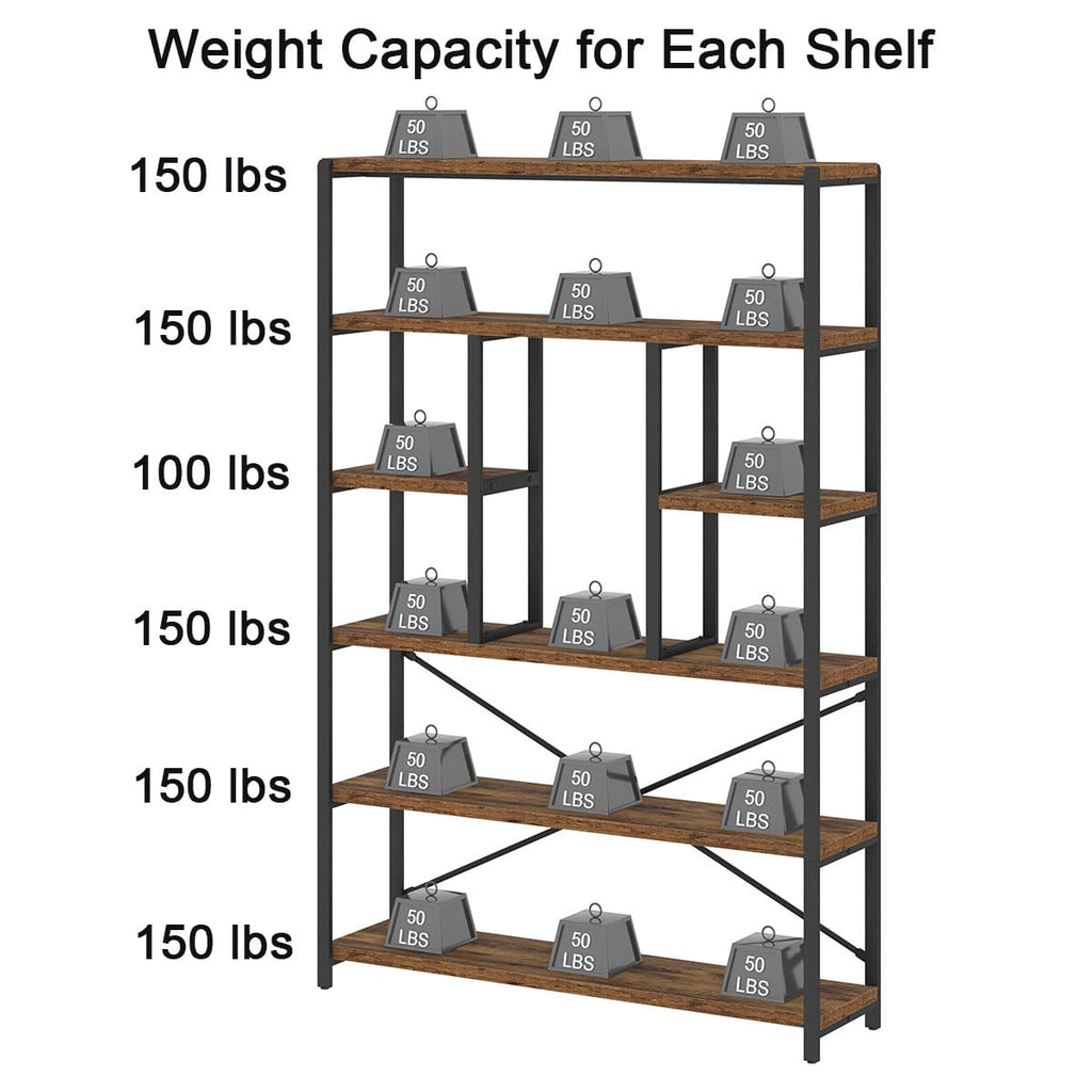 6 Tier Industrial Bookshelf P629