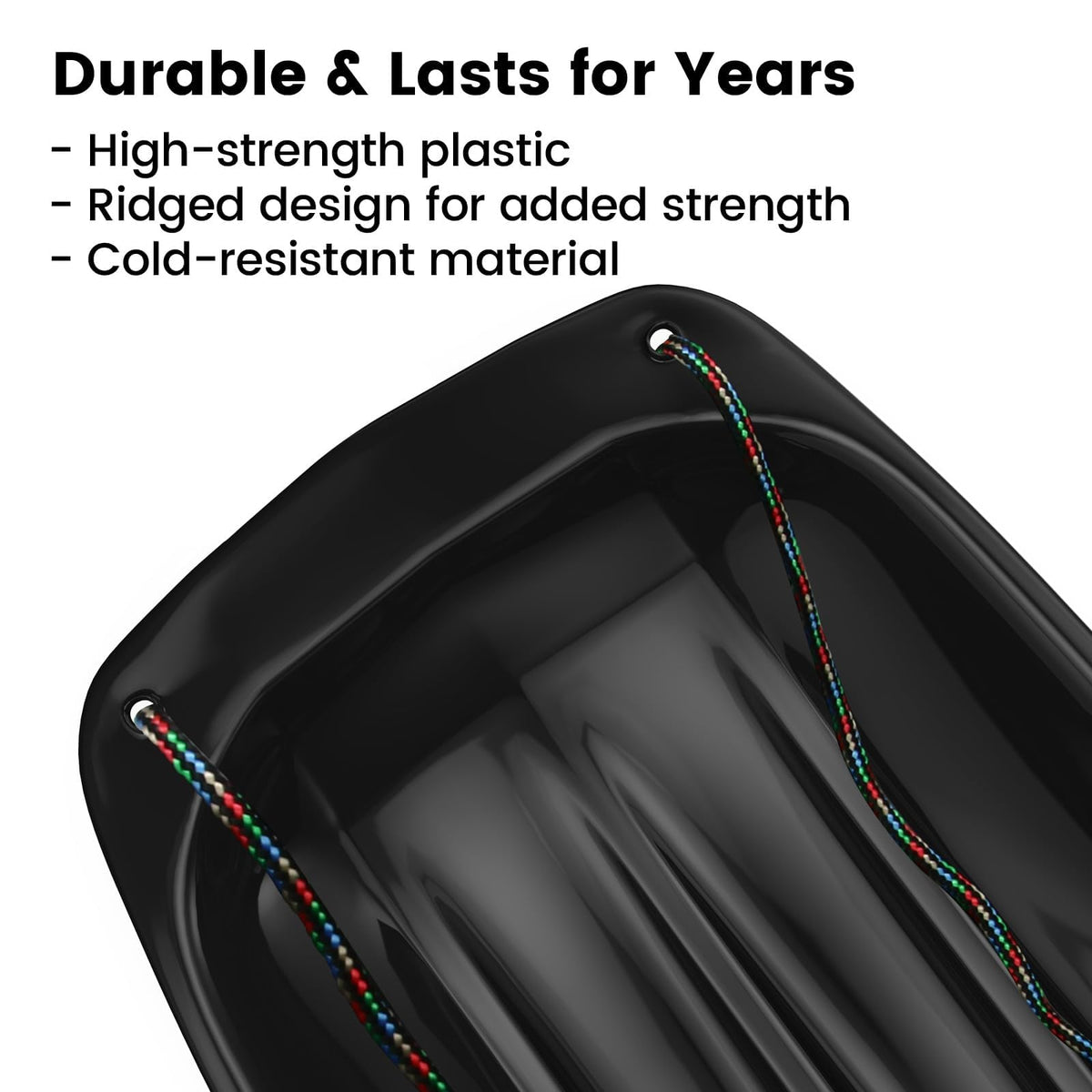 Cold-Resistant Plastic Toboggan Sled with Pull Rope X885876