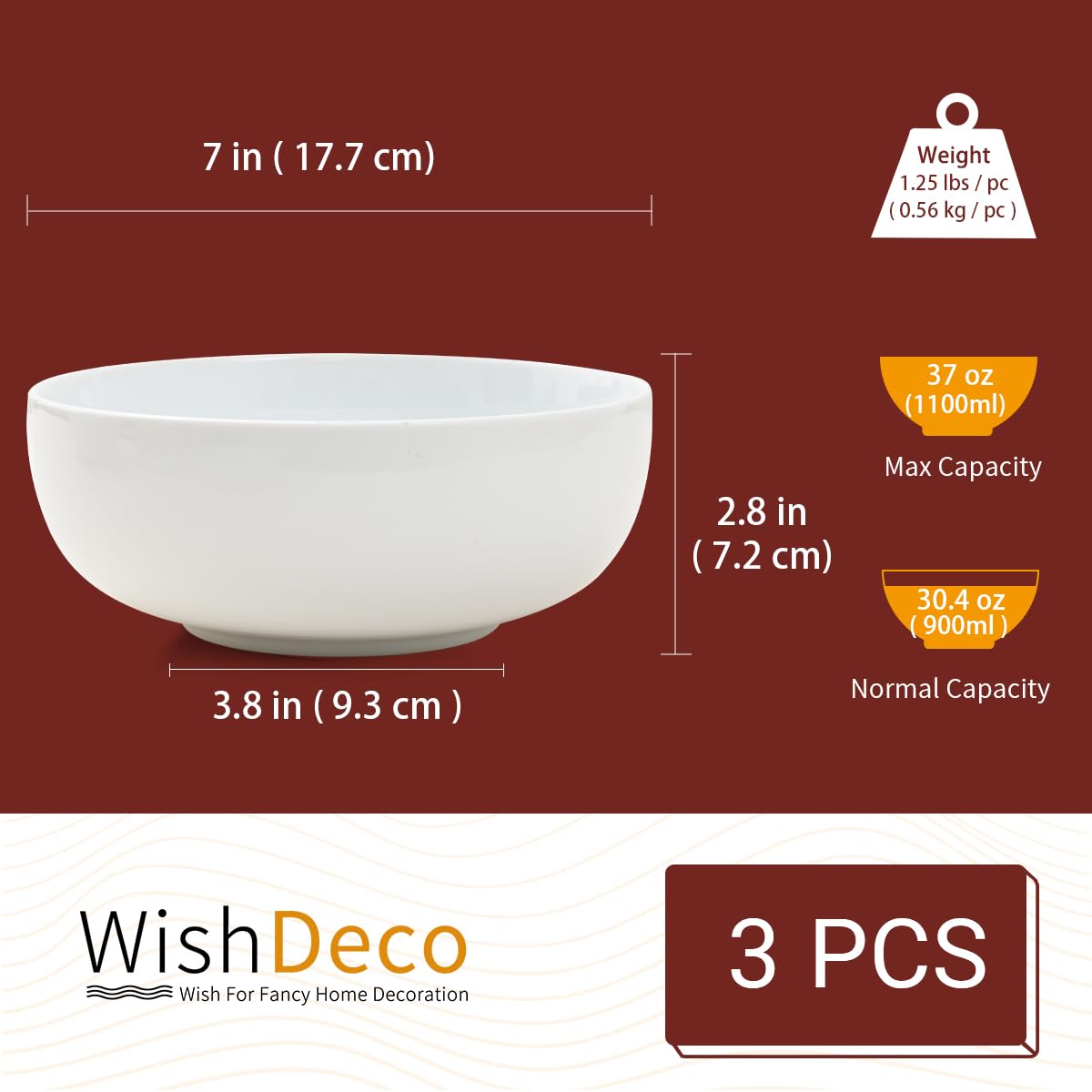 Ceramic Soup Bowls Set of 3 J166083