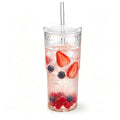 20 oz Glass Cups with Lids and Straws O79131