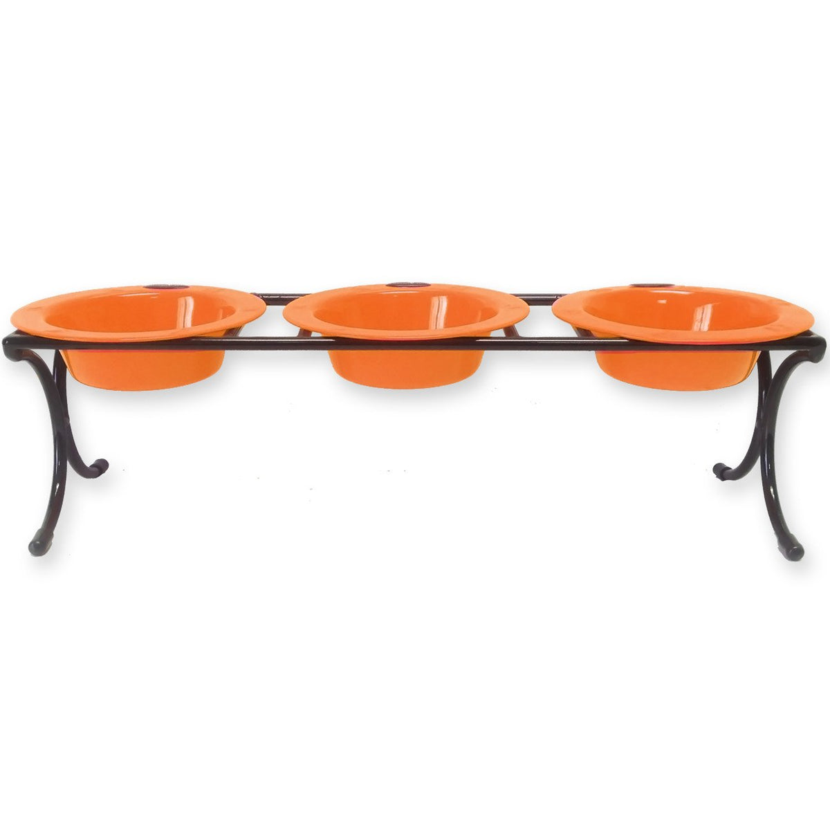 Hunter Orange Raised Feeder with Stainless Steel Bowls L220649