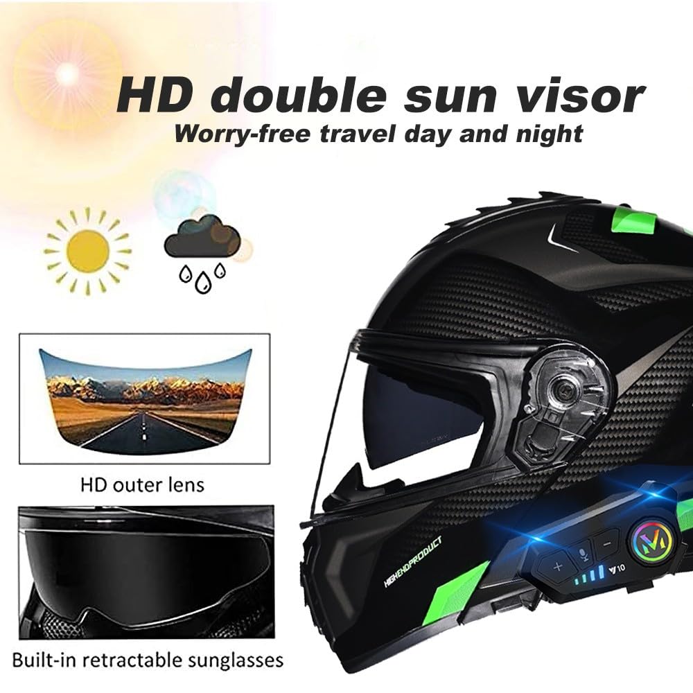 DOT Approved Flip Up Full Face Dual Visor Modular Motorcycle Helmet P903149