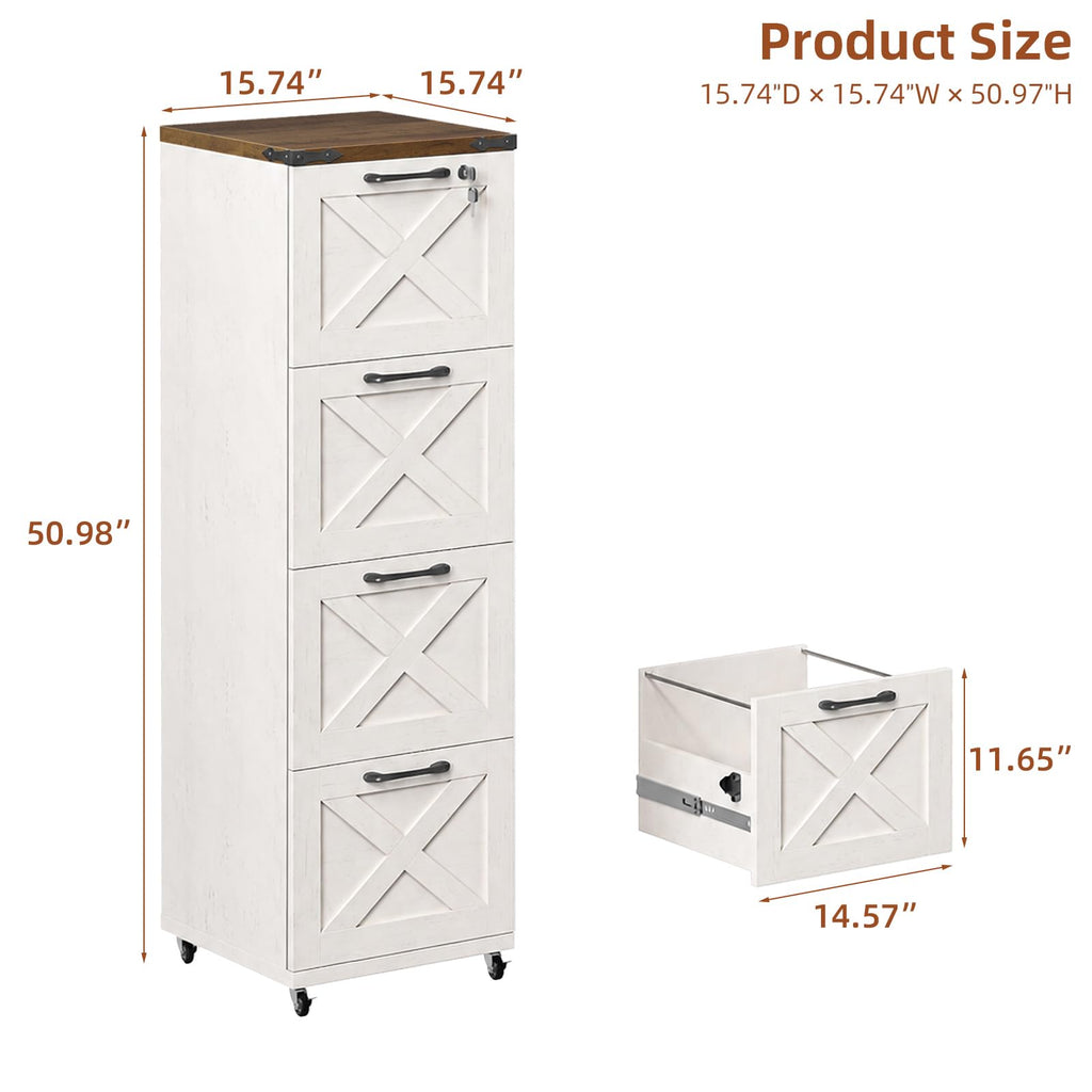 White 4 Drawer Office Filing Cabinet Y279560