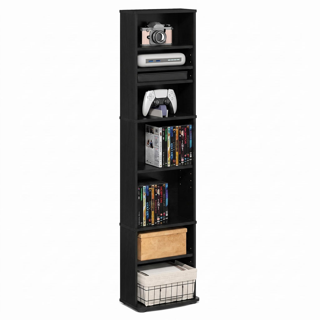 8-Tier Espresso Media Shelf with Adjustable Shelves C760