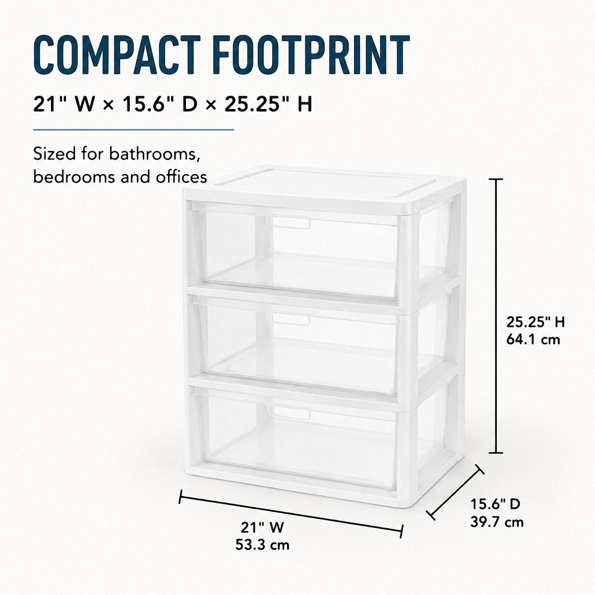 3 Drawer Clear Plastic Storage Organizer Z318193