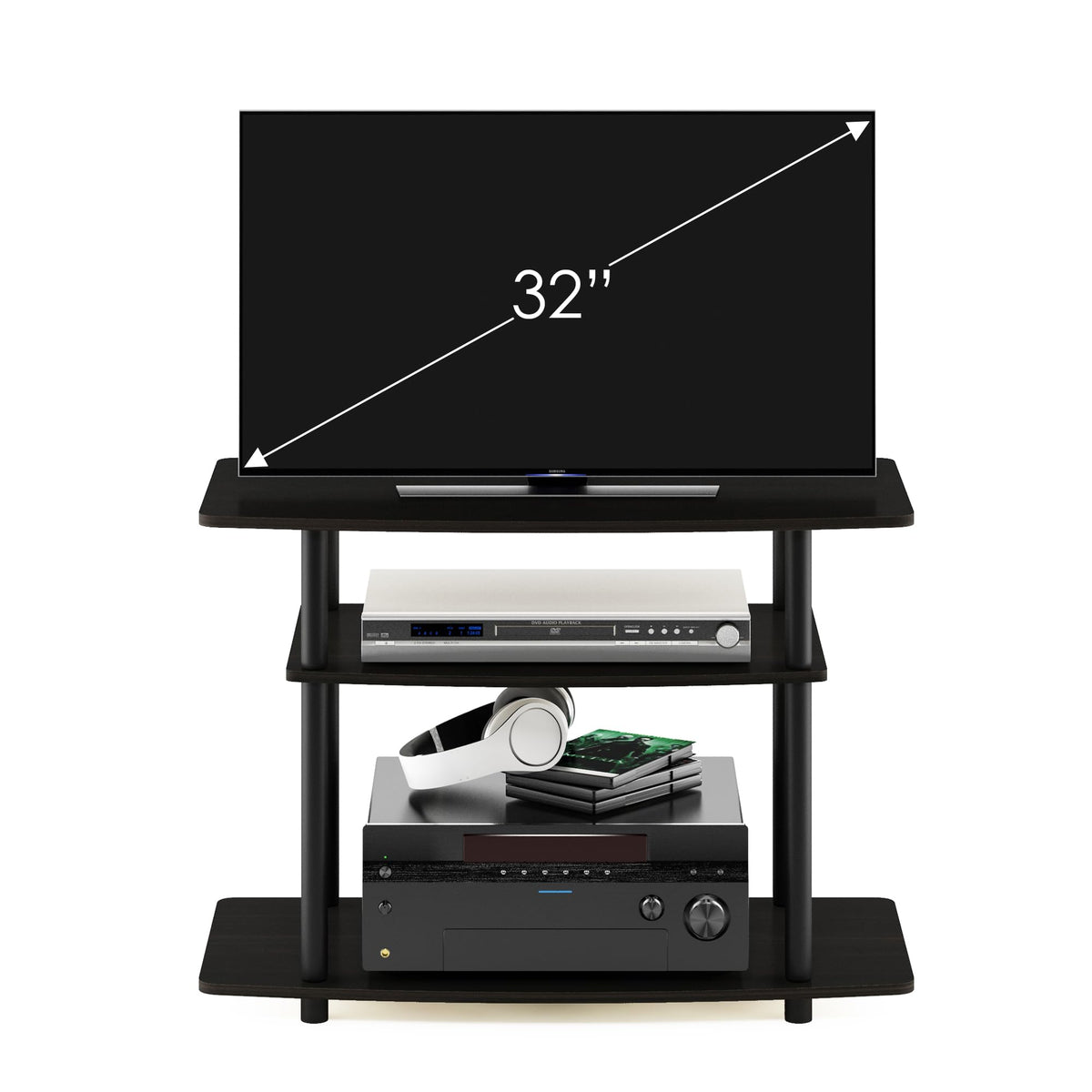 3-Tier Espresso Black TV Stand O5840