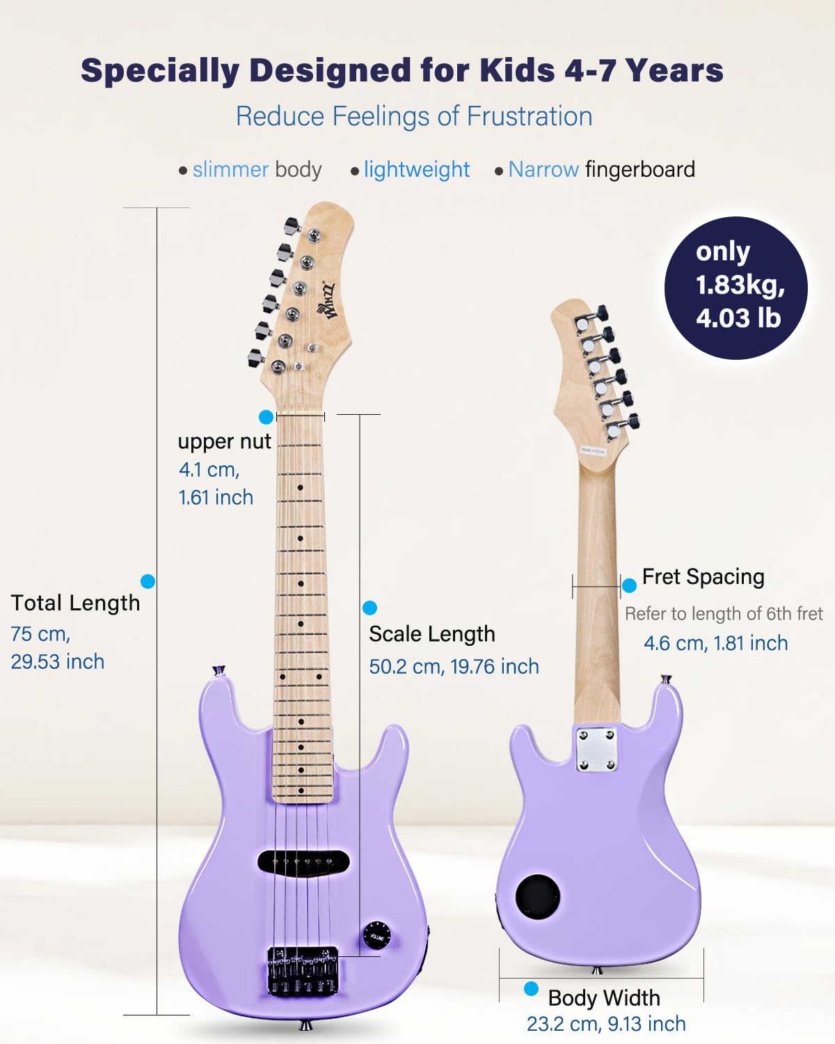 30 Inches Right Handed Electric Guitar with Beginner Kit J103044