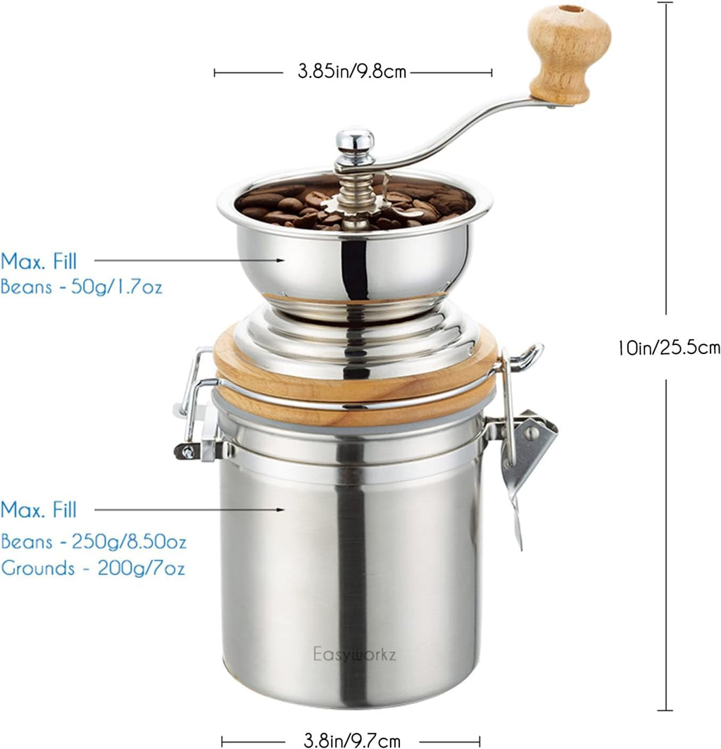 34 oz French Press and Manual Coffee Grinder with Canister W502