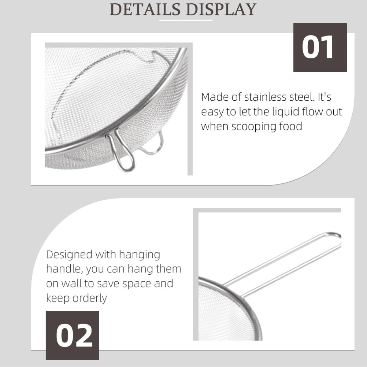 Stainless Steel Fine Mesh Skimmer Spoon O271