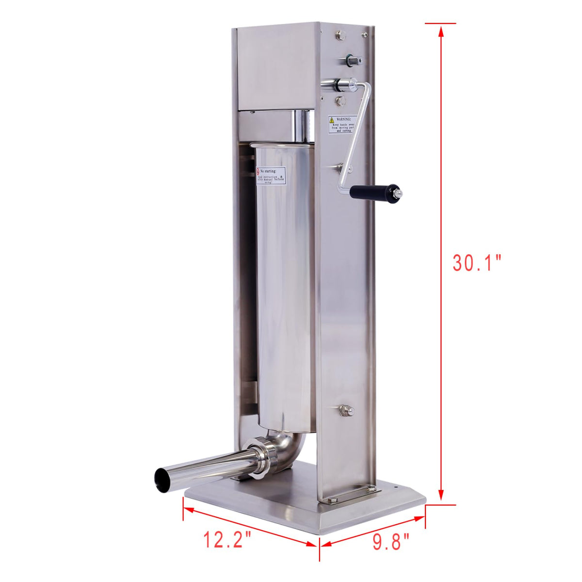 Stainless Steel Vertical Sausage Stuffer 15LB/7L with 4 Stuffing Tubes Q404