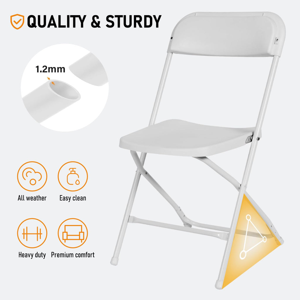 10 Pack White Plastic Folding Chairs D106677