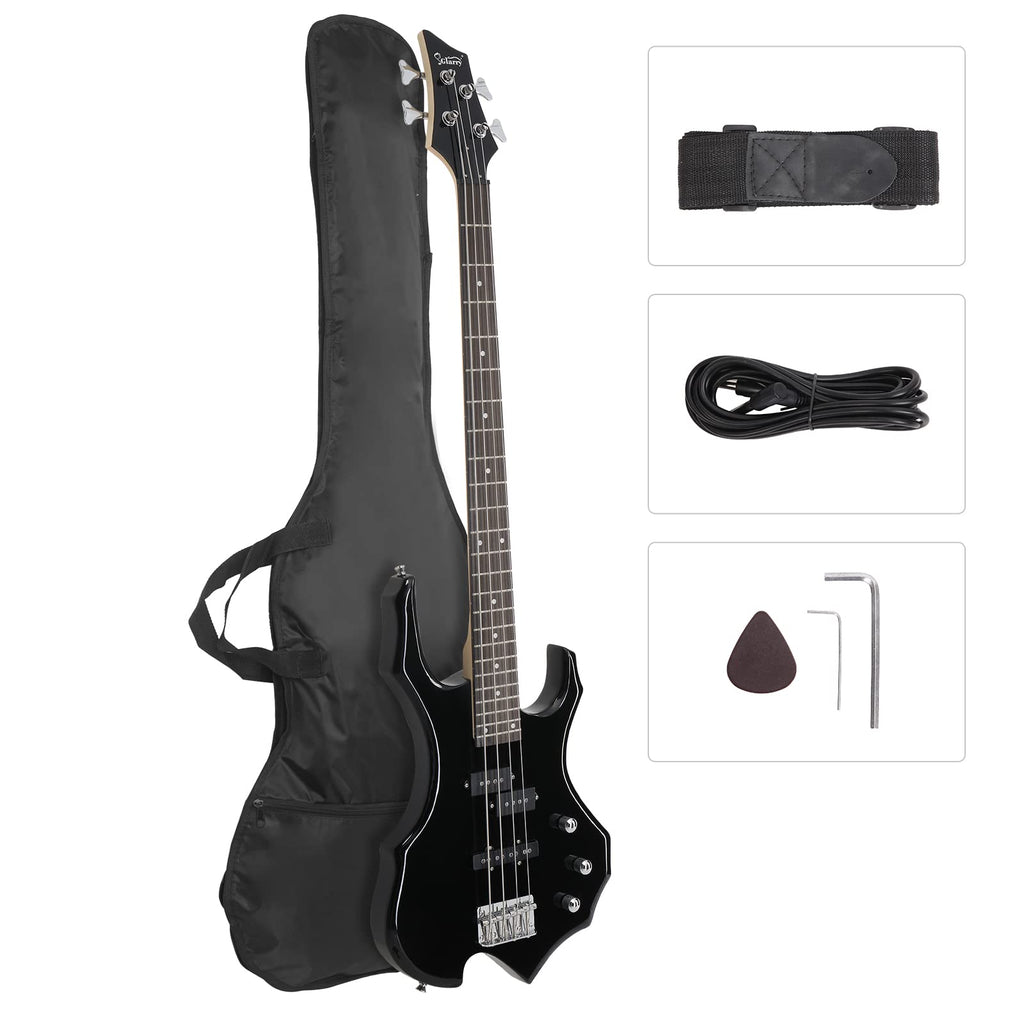 Electric Bass Guitar 4 Strings Full Size Right Hand with Bag N10473