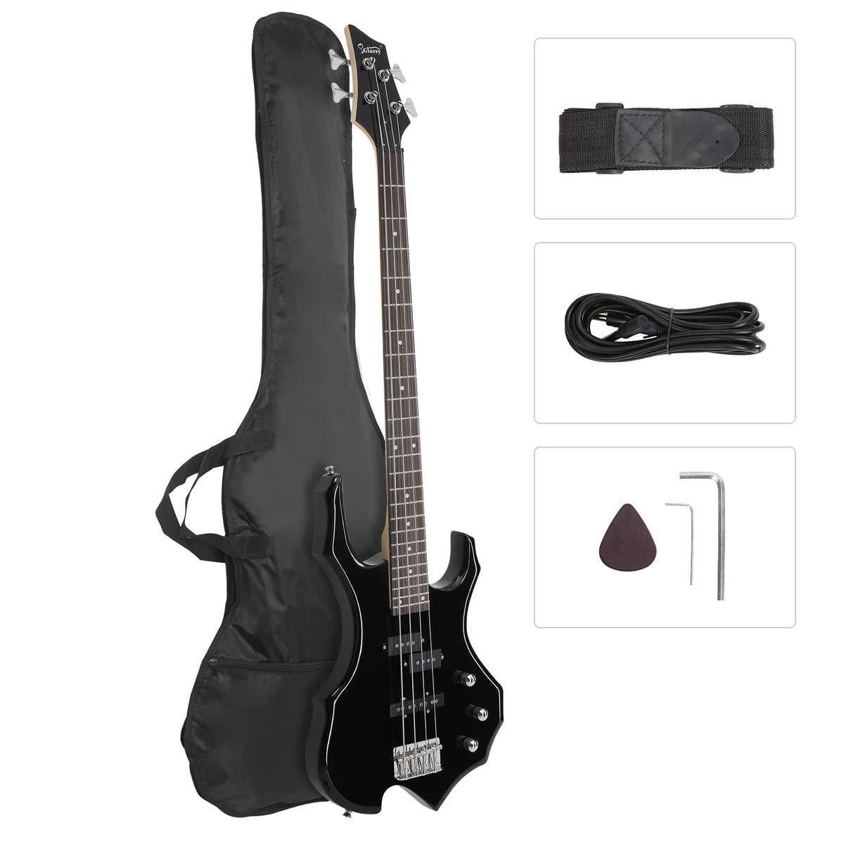Electric Bass Guitar 4 Strings Full Size Right Hand with Bag N10473