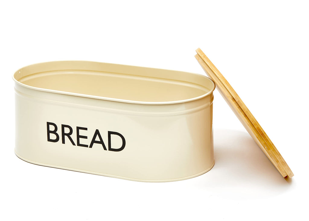 Metal Bread Box with Bamboo Lid Q3844