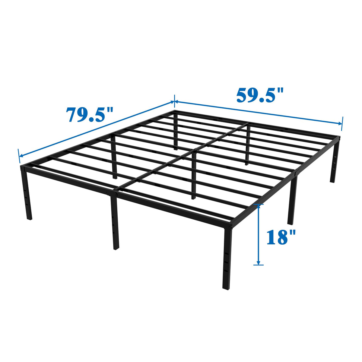 Queen Size 18 Inch Metal Platform Bed Frame S84515