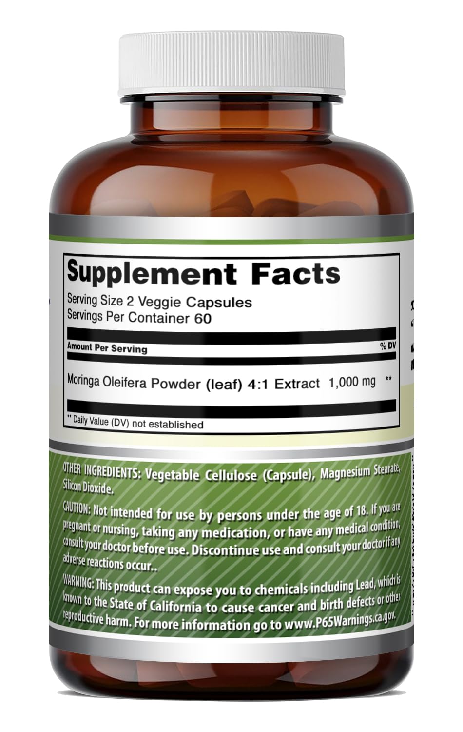 Moringa 4:1 Extract 1000 Mg Veggie Capsules N829