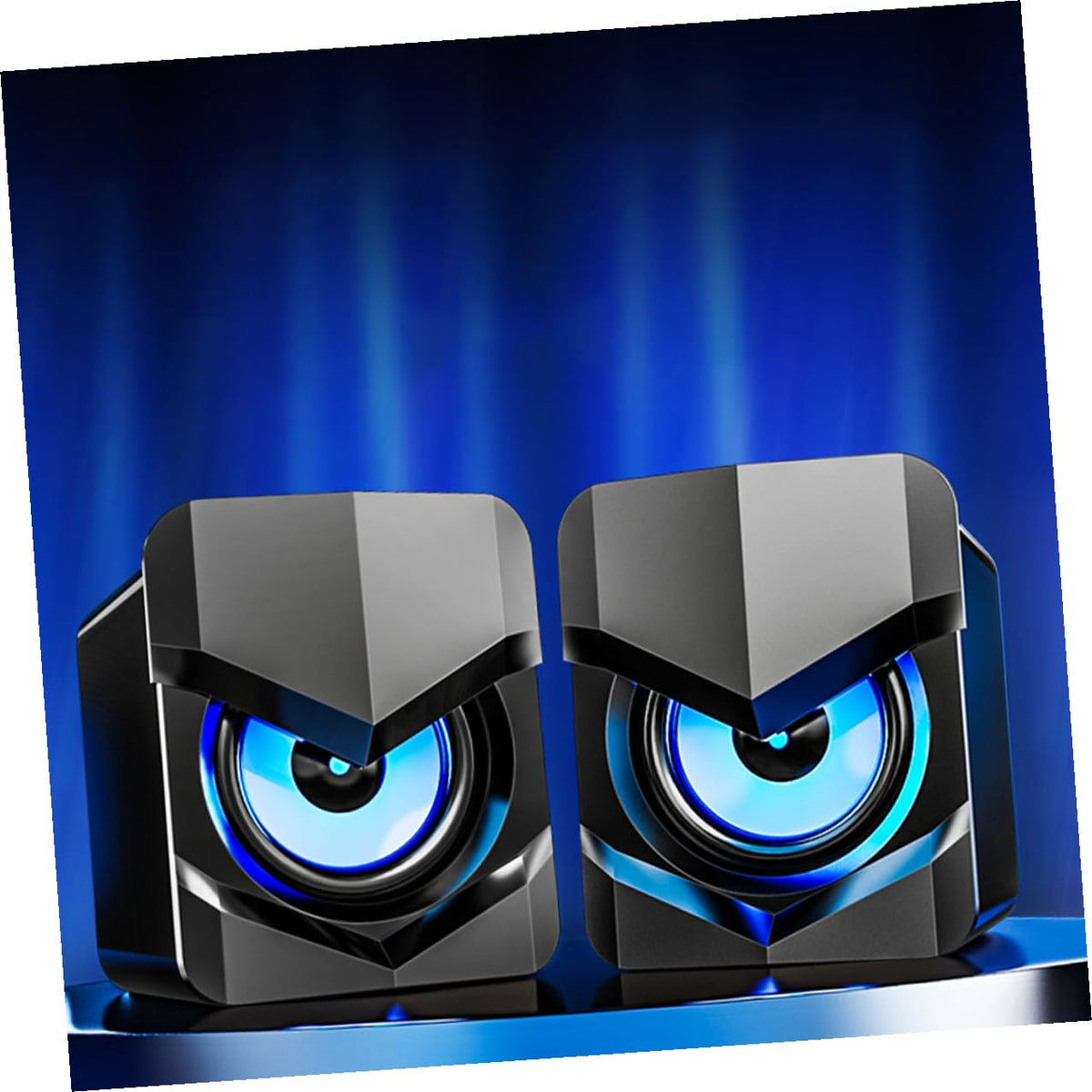 2 Pack USB Powered Black Computer Speakers O176