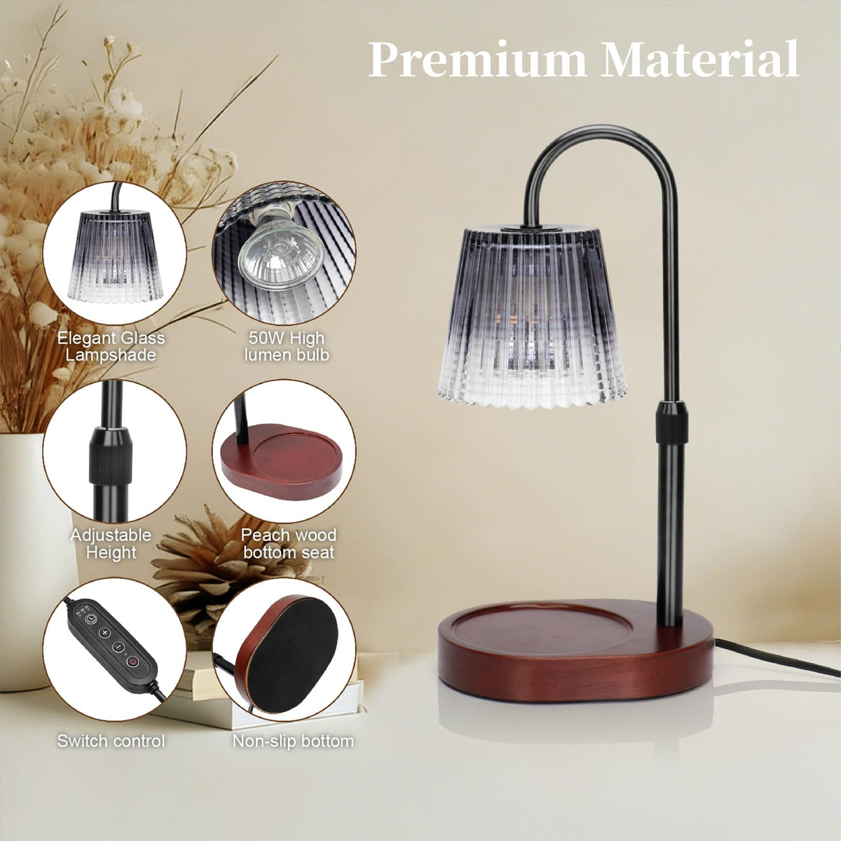 Candle Warmer Lamp with Timer and Dimmable Control T652
