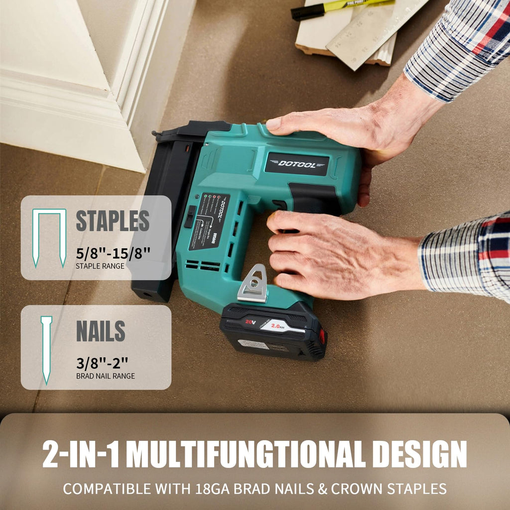 20V Cordless Brad Nailer Kit 2 in 1 Electric Nail Gun Y363