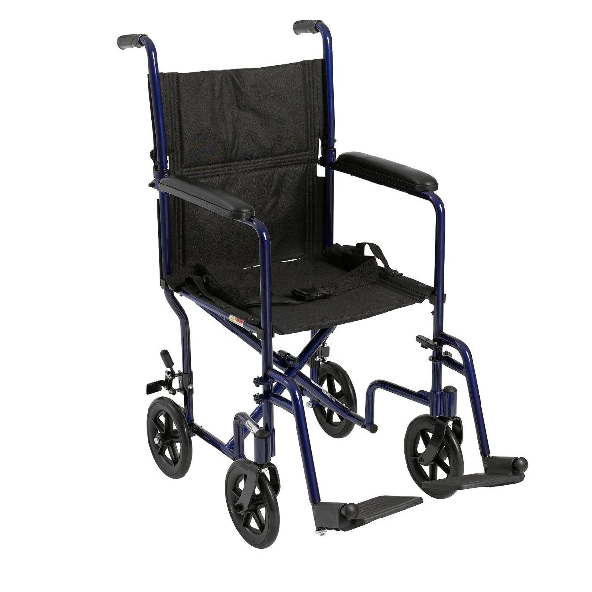 Blue Transport Wheelchair with Swing-Away Footrest Y647