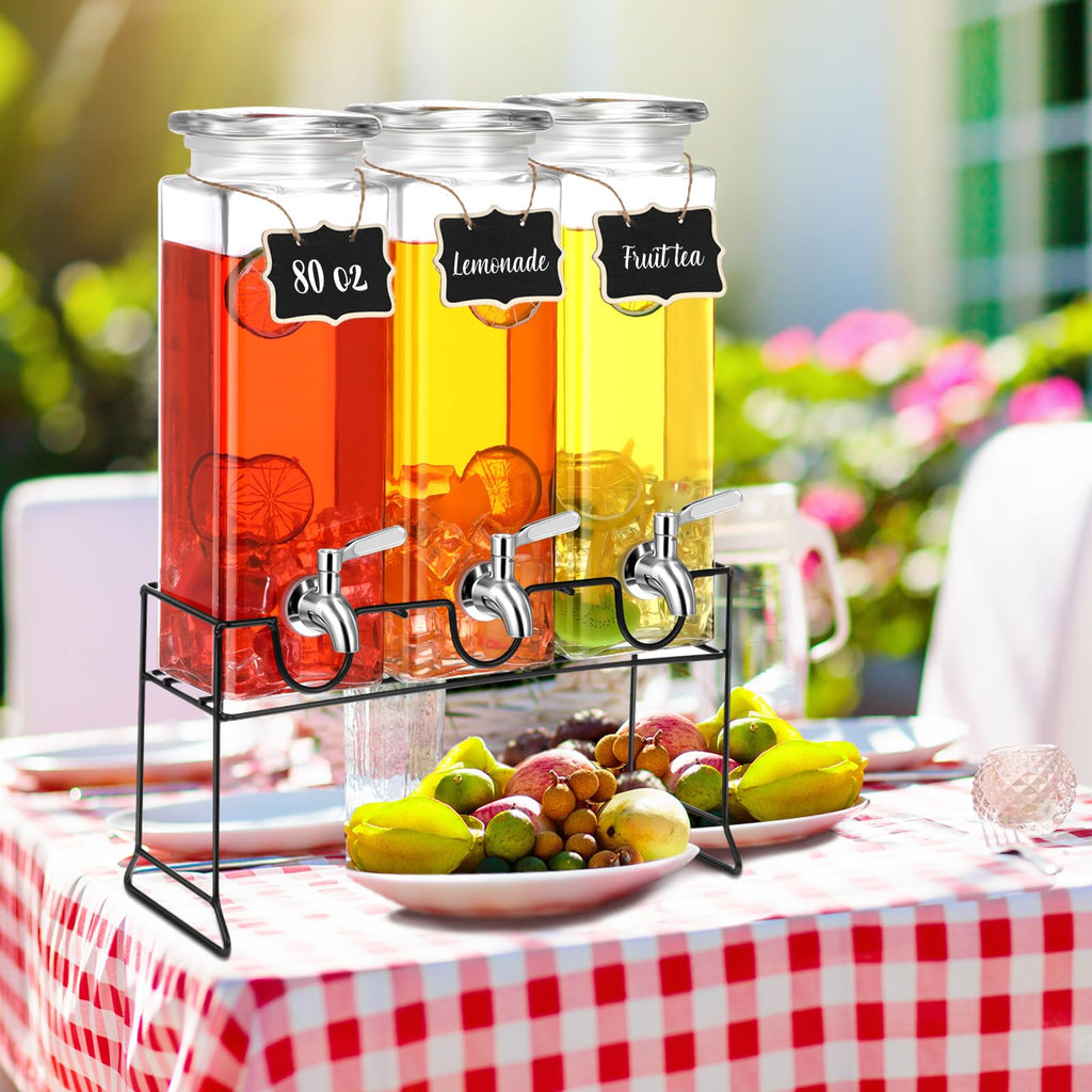 80 oz Glass Drink Dispenser with Stand and Spigot Z65659