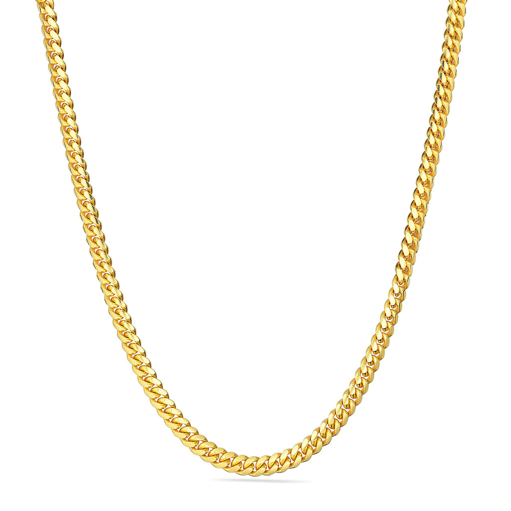 18K Gold Over 925 Sterling Silver Miami Cuban Chain Necklace C66042