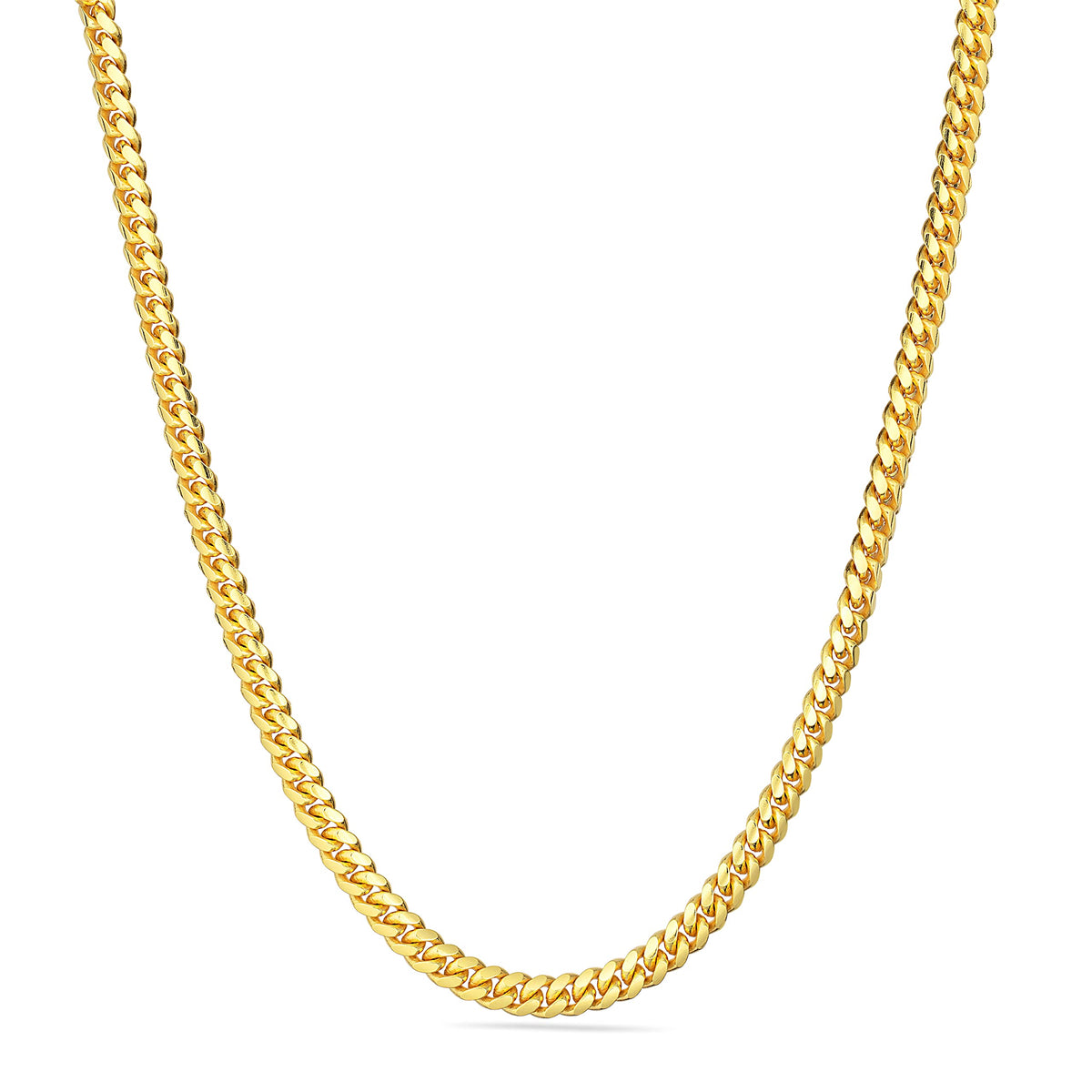 18K Gold Over 925 Sterling Silver Miami Cuban Chain Necklace C66042