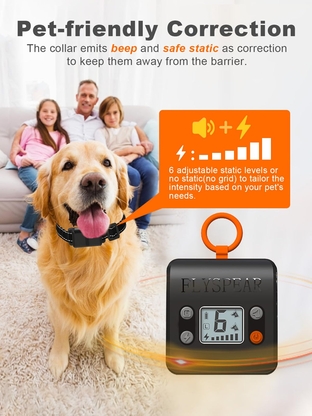 Wireless Rechargeable Indoor Pet Barrier with 6 Adjustable Range X791