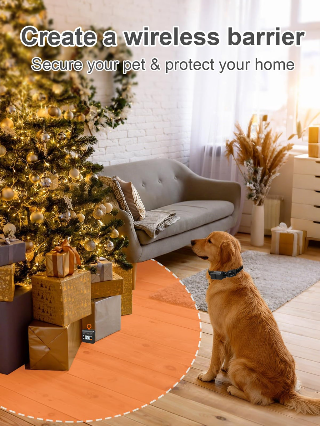 Wireless Rechargeable Indoor Pet Barrier with 6 Adjustable Range X791
