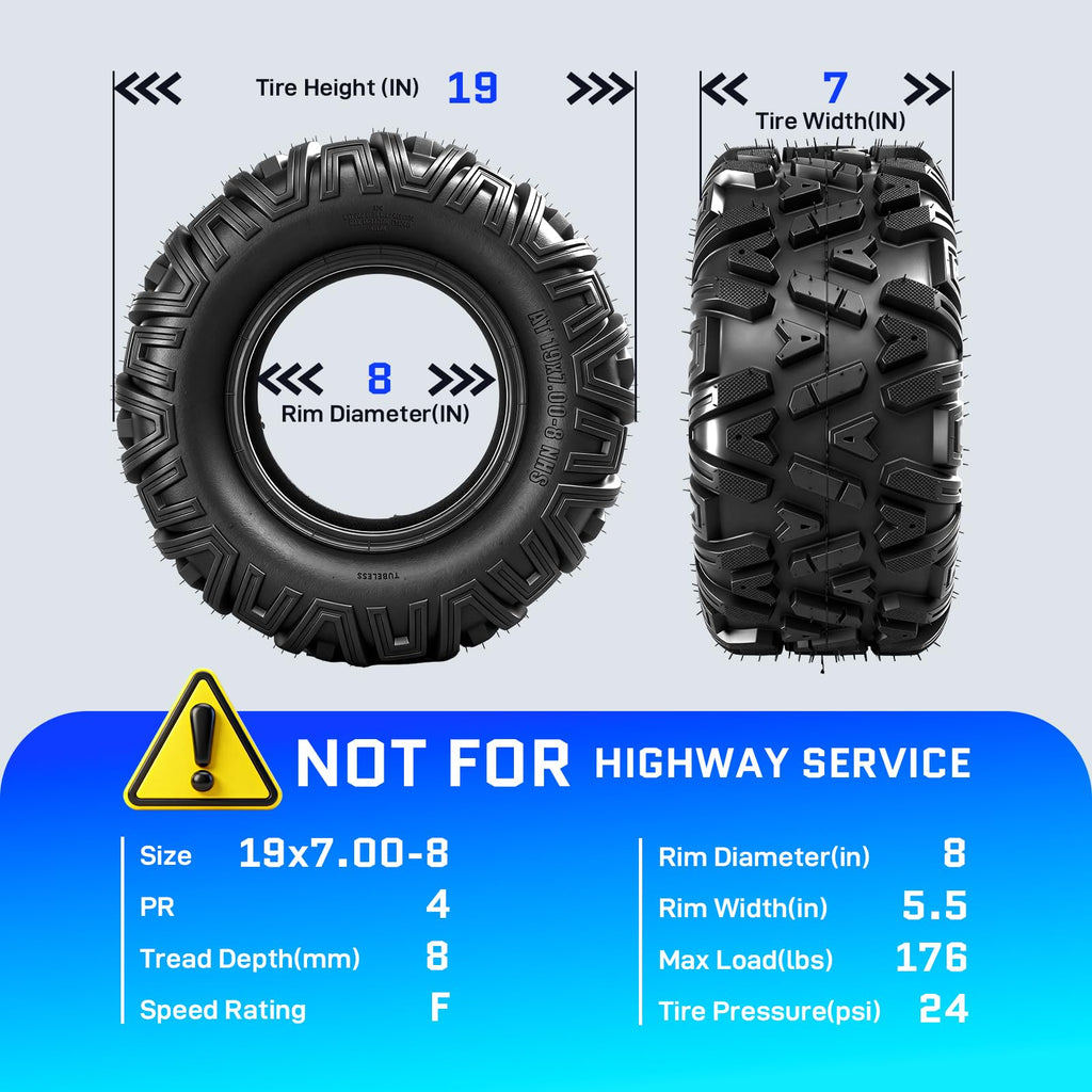 19x7-8 All-Terrain ATV Tires Pack of 2 F714828